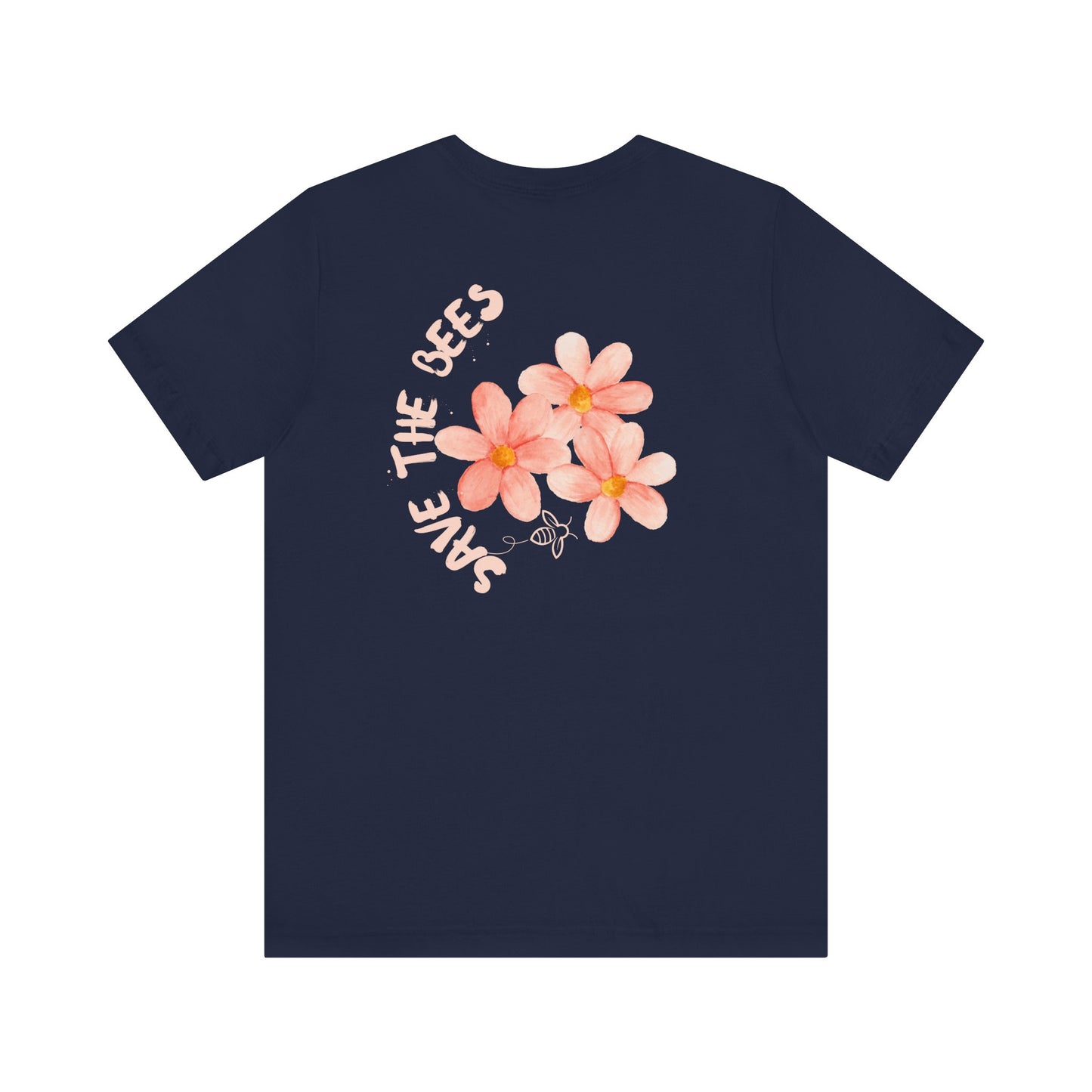 Save the Bees Peach Tree Bloom Unisex Tee - Eco-Friendly Short Sleeve Shirt