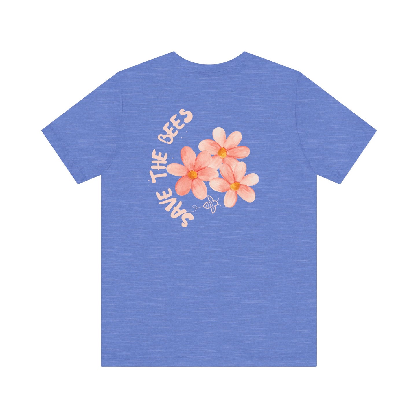 Save the Bees Peach Tree Bloom Unisex Tee - Eco-Friendly Short Sleeve Shirt