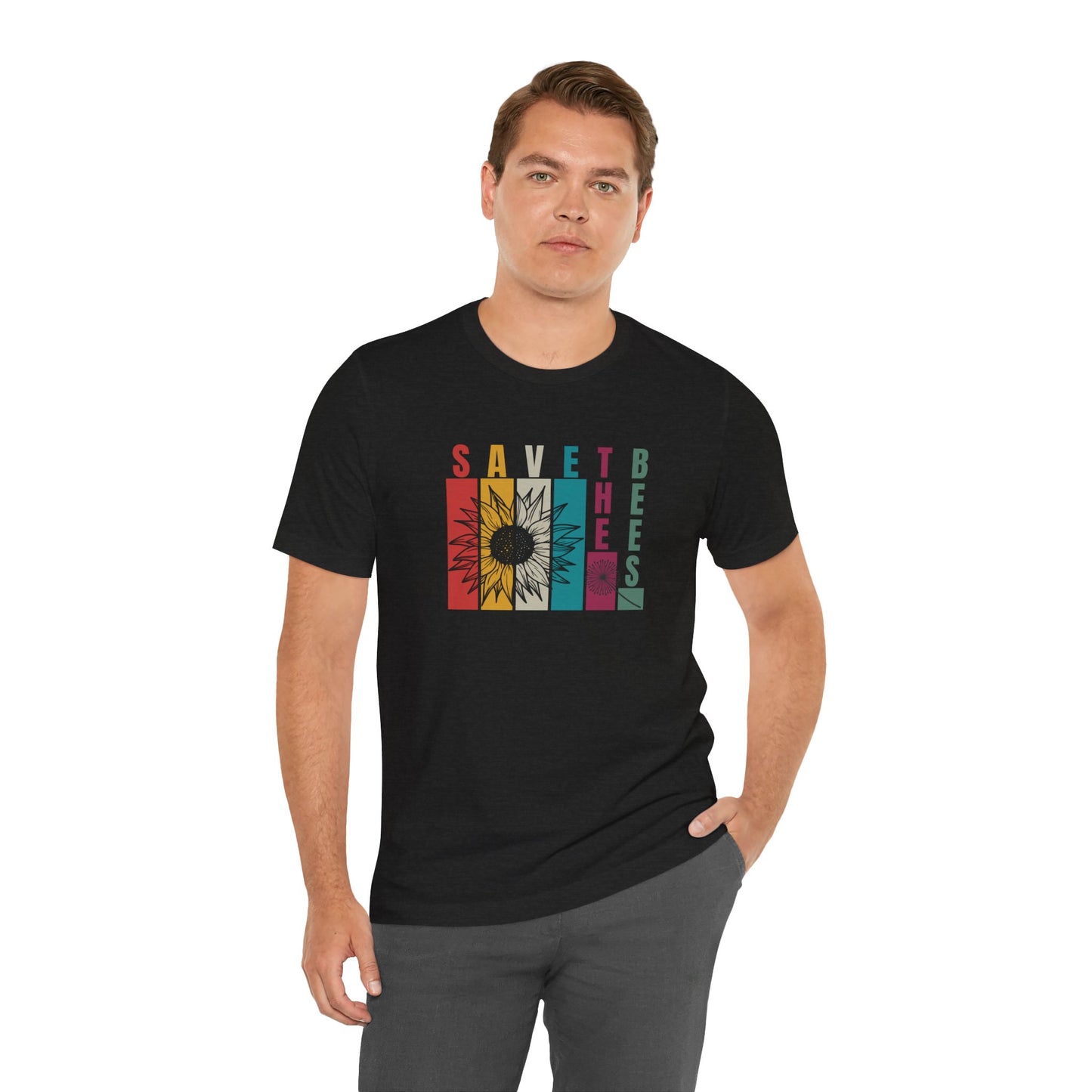 Save the Bees Sunflower T-Shirt | Unisex Jersey Short Sleeve Tee