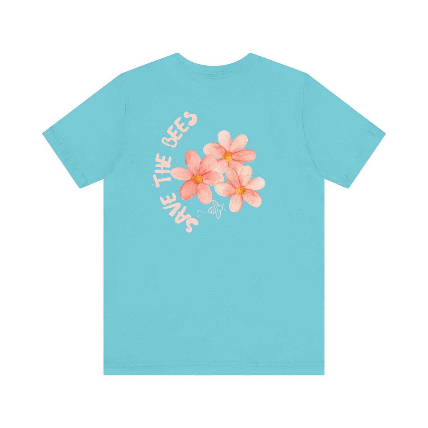 Save the Bees Peach Tree Bloom Unisex Tee - Eco-Friendly Short Sleeve Shirt