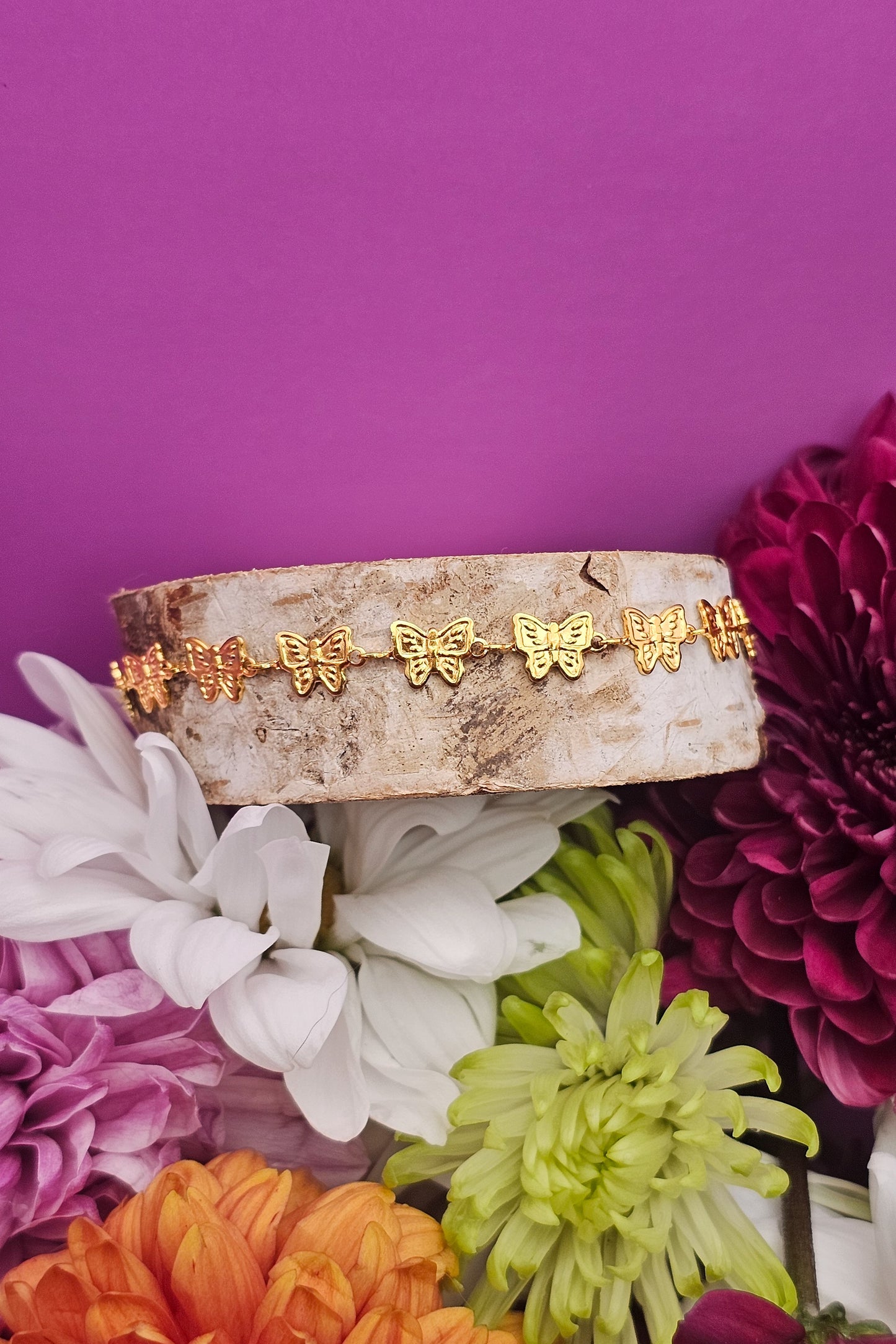 18K Gold Multi Butterfly Bracelet