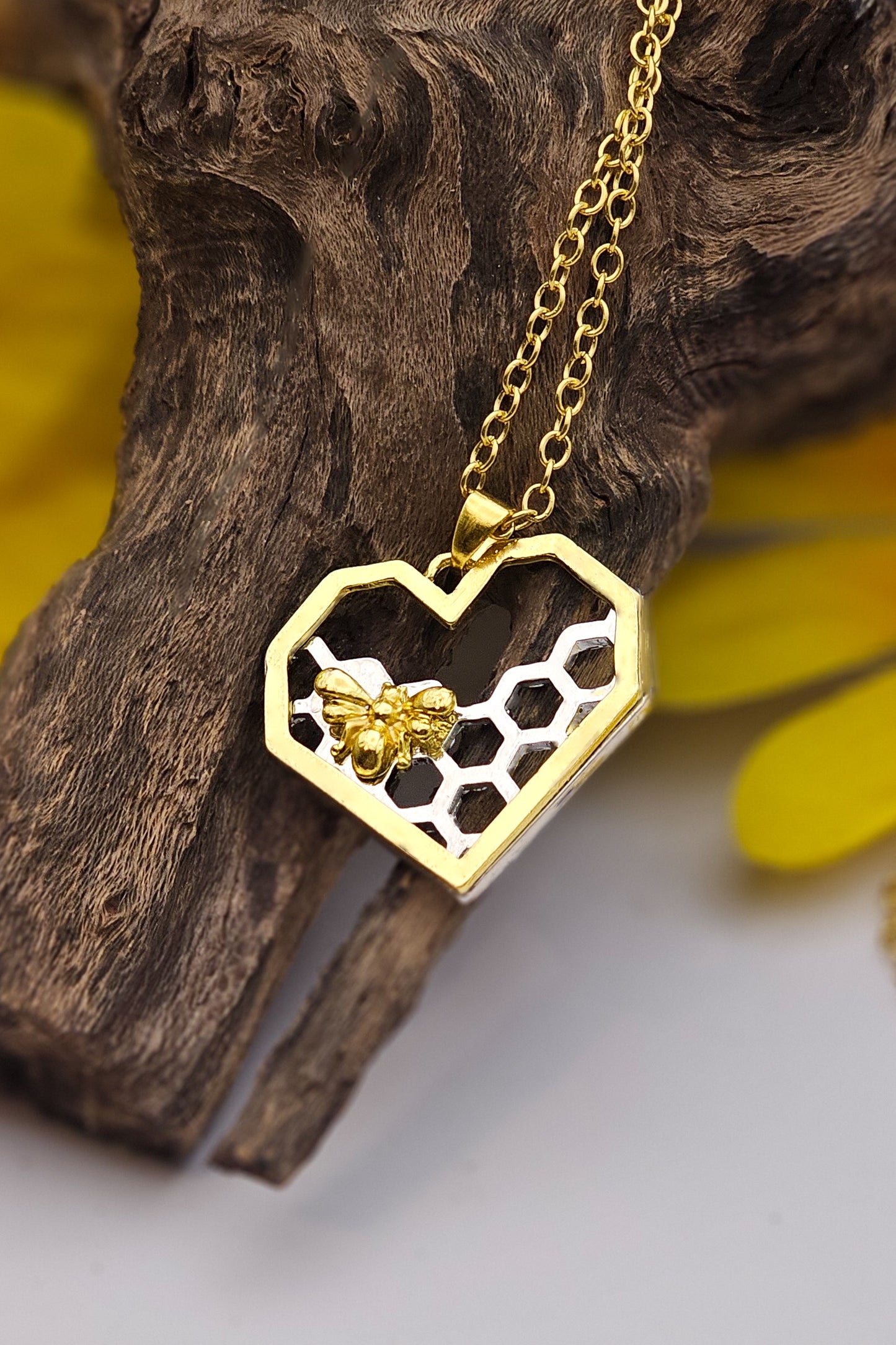 Honeycomb Heart Necklace
