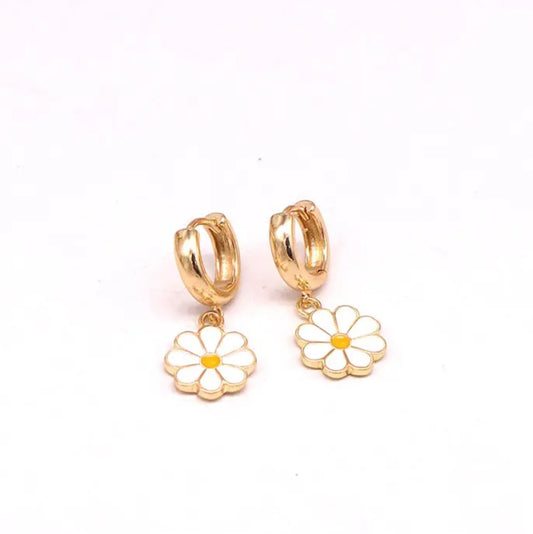 Daisy Huggie Earrings (Necklace not included)