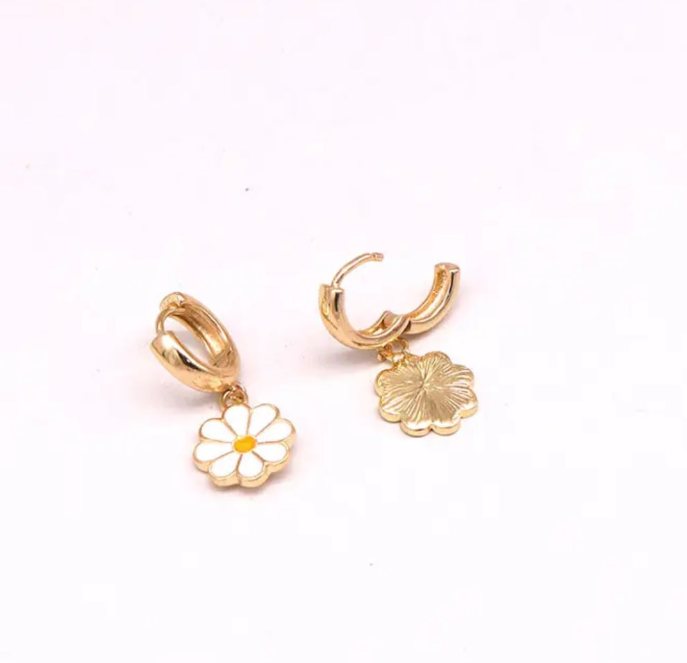 Daisy Huggie Earrings (Necklace not included)