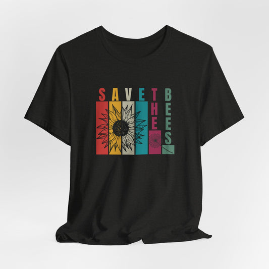 Save the Bees Sunflower T-Shirt | Unisex Jersey Short Sleeve Tee