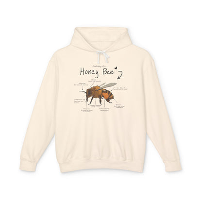 Bee Anatomy Lightweight Hoodie - Bee Lover Gift