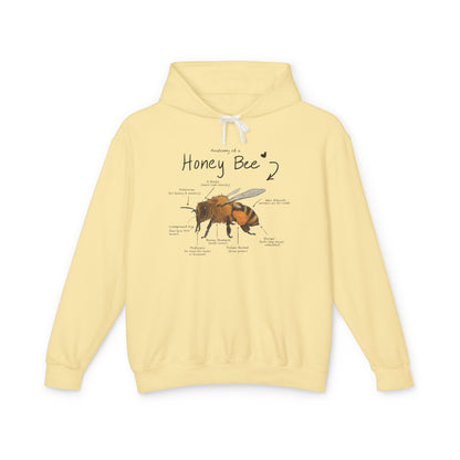 Bee Anatomy Lightweight Hoodie - Bee Lover Gift