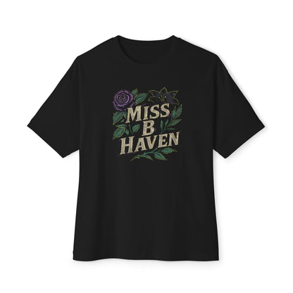Purple Rose Oversized Boxy T-Shirt, Miss B Haven- Relaxed Fit