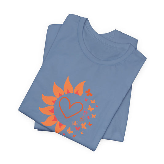 Sunflower Bees & Butterflies Unisex Short Sleeve Tee