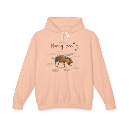 Bee Anatomy Lightweight Hoodie - Bee Lover Gift