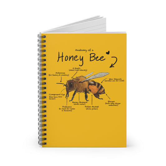 Bee Anatomy Spiral Notebook - Ruled Line