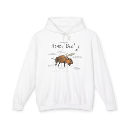 Bee Anatomy Lightweight Hoodie - Bee Lover Gift