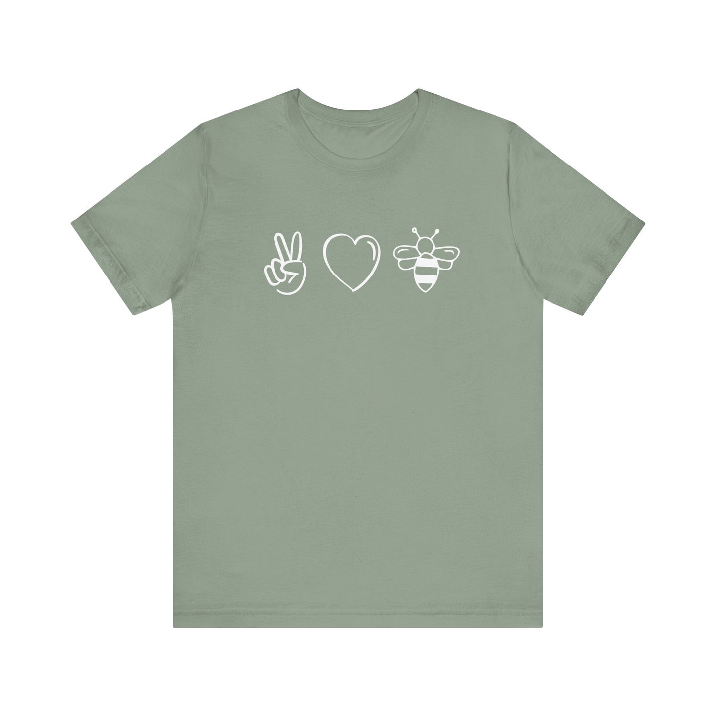 Peace. Love. Bees. - Pollinator Support Tee