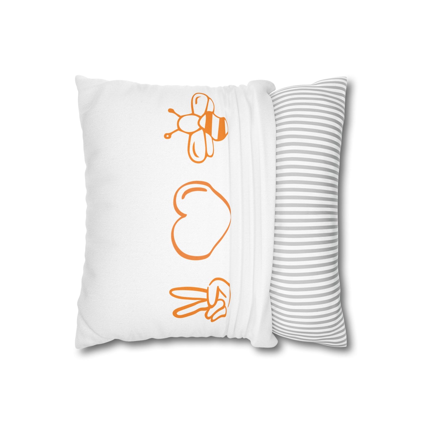 Peace Love & Bees Polyester Square Pillowcase