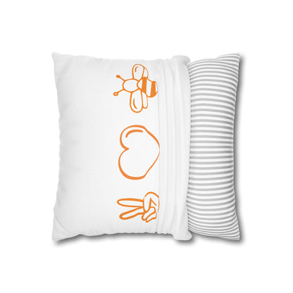 Peace Love & Bees Polyester Square Pillowcase