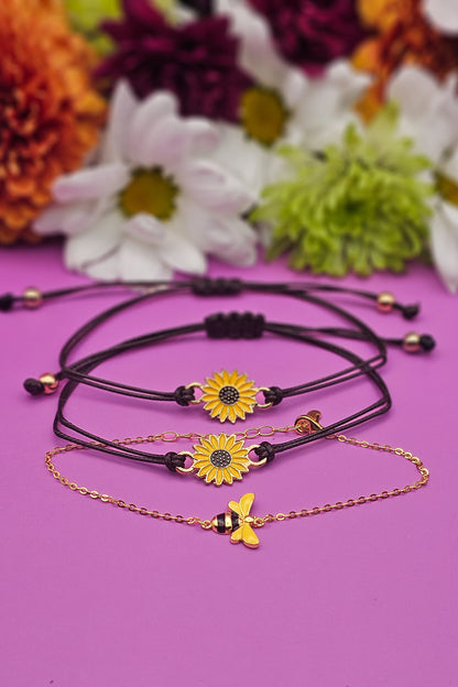 "Together Forever" Sunflower Bracelet Set