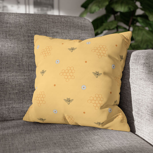 Square Honey Bee Pattern Pillowcase