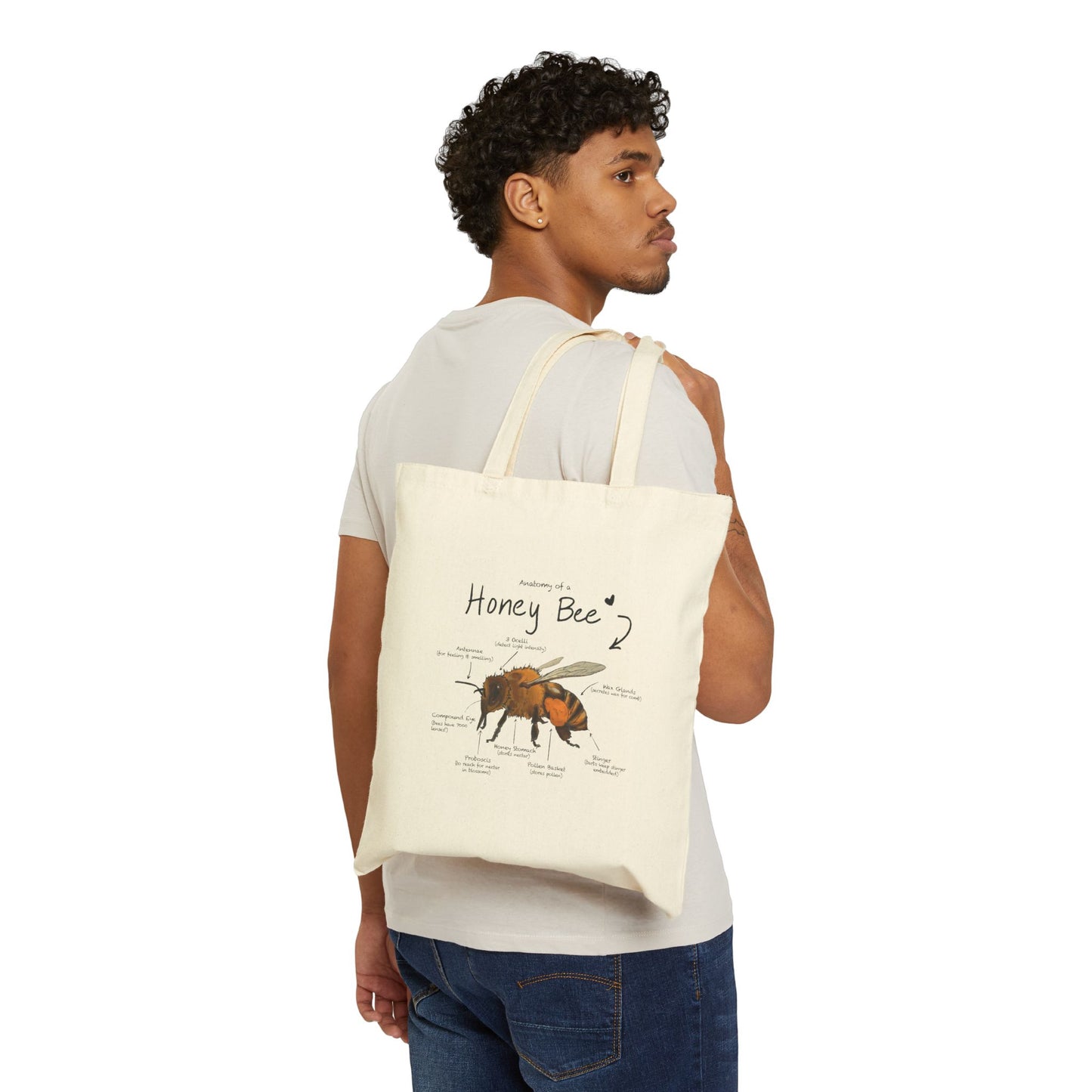 Bee Anatomy Canvas Tote Bag - Save the Bees