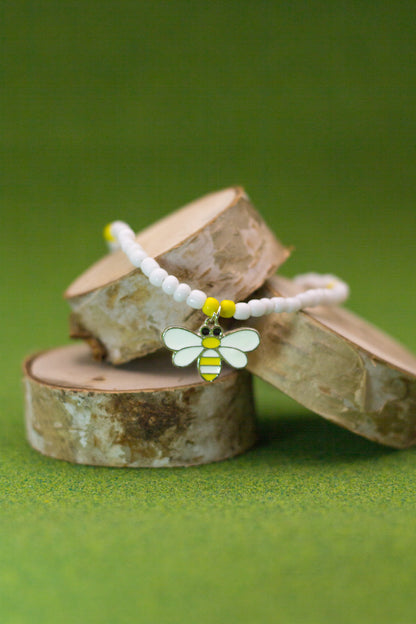 Handmade Boho Beaded Bee Necklace