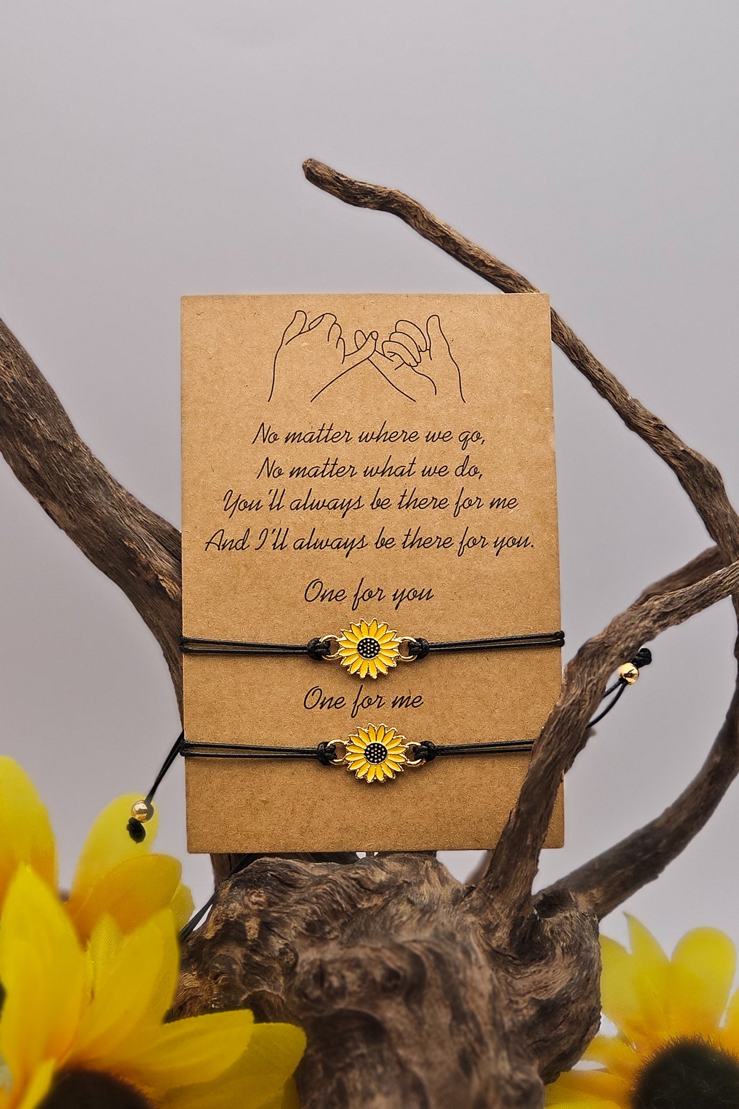 "Together Forever" Sunflower Bracelet Set