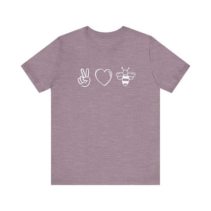 Peace. Love. Bees. - Pollinator Support Tee