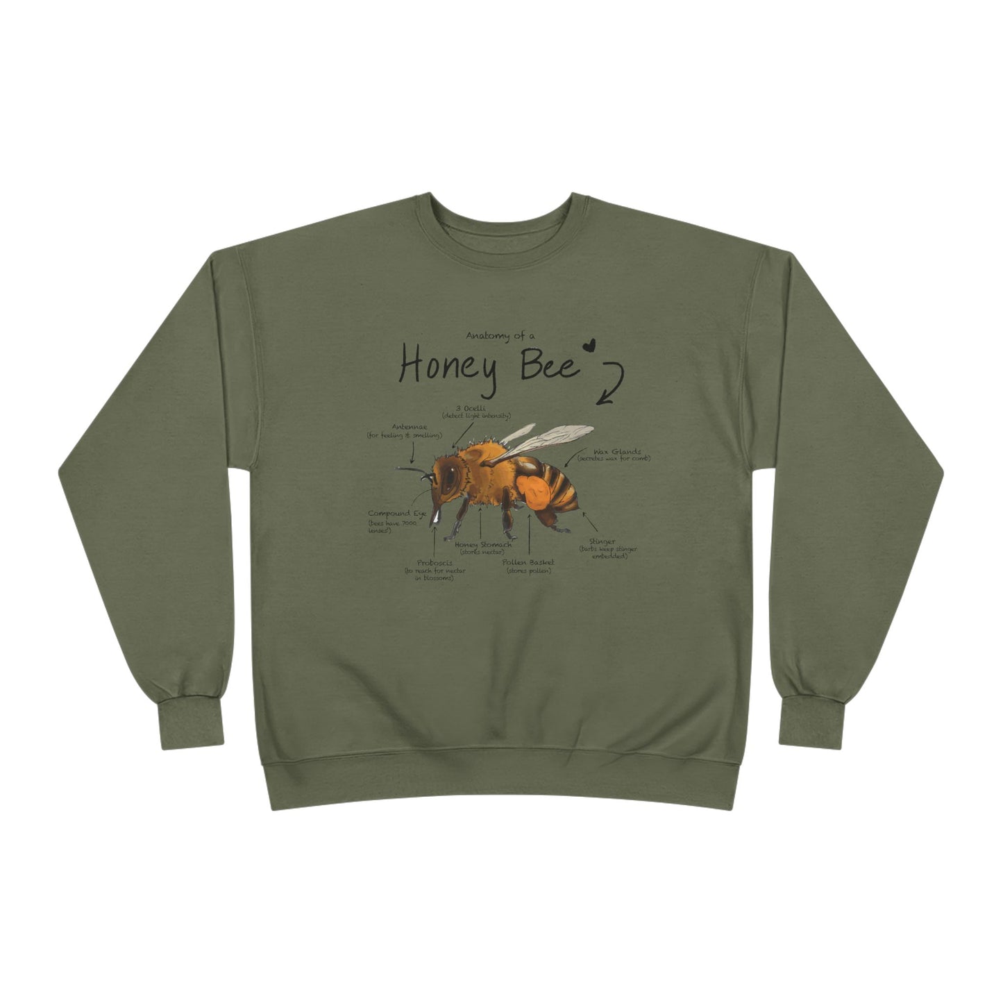 Bee Anatomy Eco-Friendly Sweatshirt