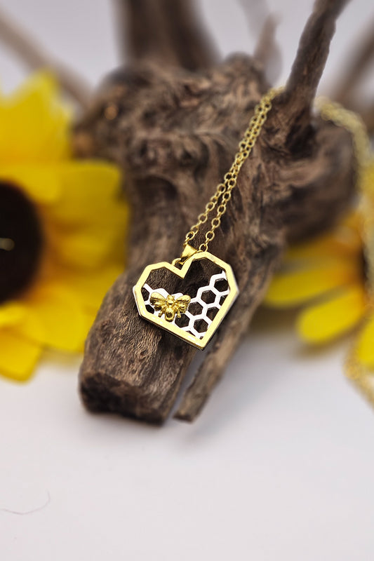 Honeycomb Heart Necklace