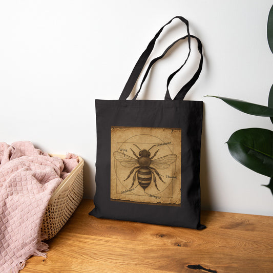 Old Bee Anatomy Cotton Canvas Tote Bag