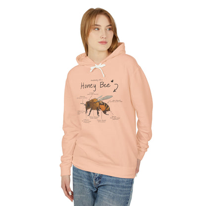 Bee Anatomy Lightweight Hoodie - Bee Lover Gift