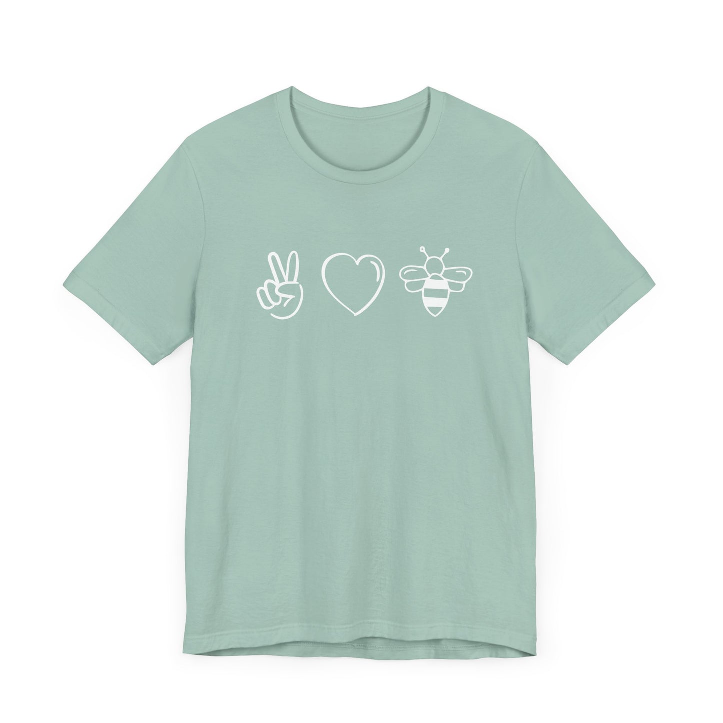 Peace. Love. Bees. - Pollinator Support Tee