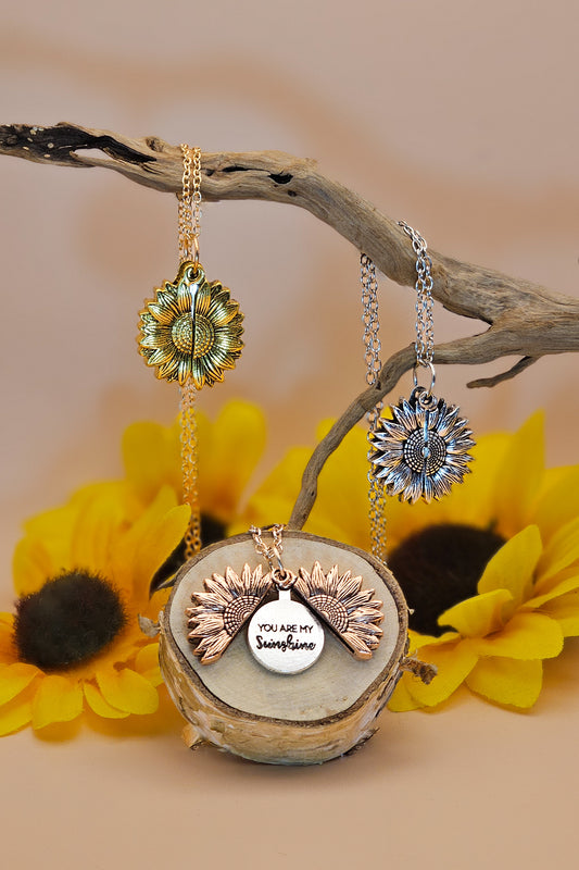 "You Are My Sunshine" Sunflower Necklace