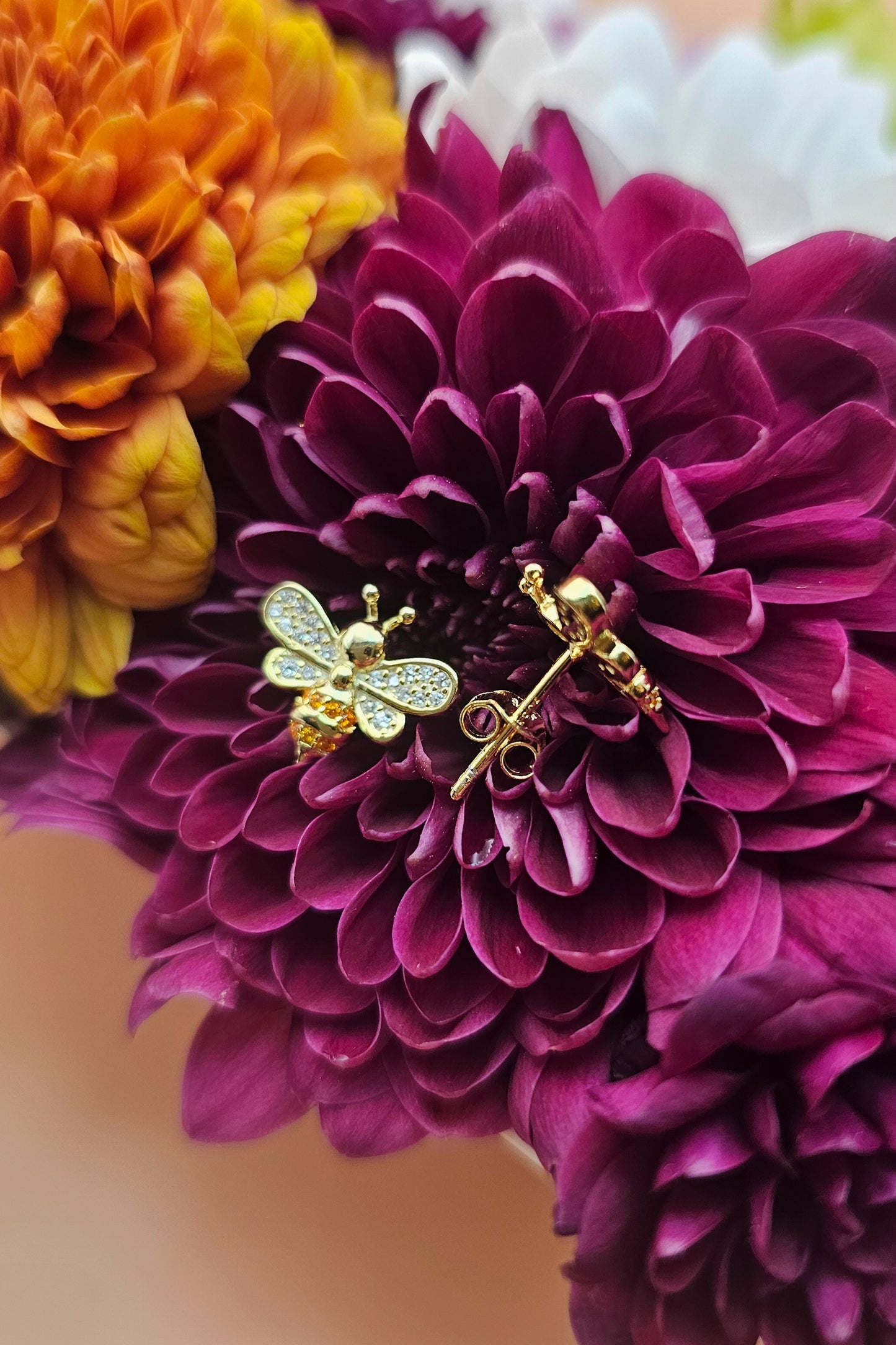 Bee Genuine Crystal Bee Earrings