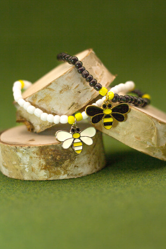 Handmade Boho Beaded Bee Necklace