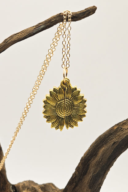 "You Are My Sunshine" Sunflower Necklace