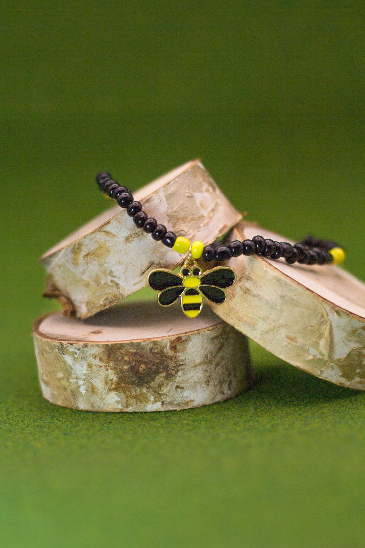 Handmade Boho Beaded Bee Necklace