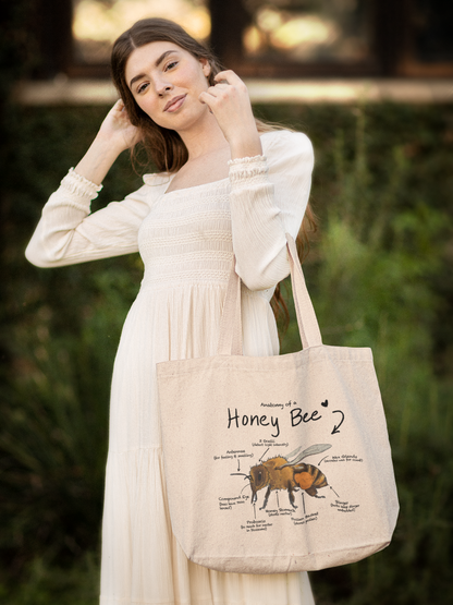 Bee Anatomy Canvas Tote Bag - Save the Bees