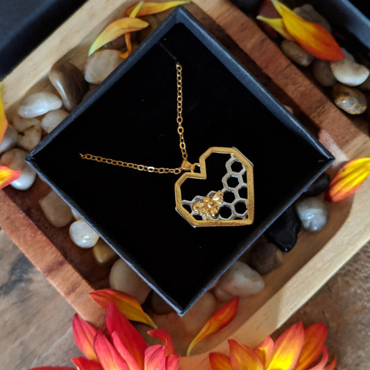 Limited Edition Honeycomb Heart Necklace
