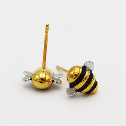 "Bee Inspired" Silver & Gold Bumblebee Earrings