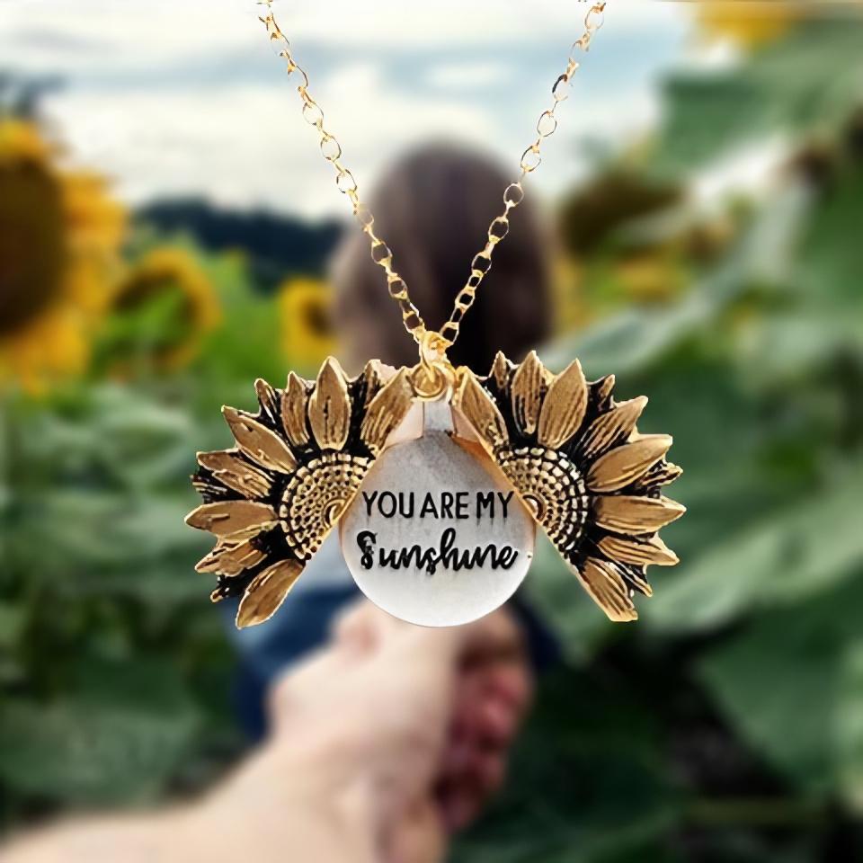 "You Are My Sunshine" Sunflower Necklace